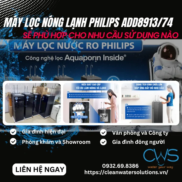 Nhu Cầu Nào Sẽ Phù Hợp Để Sử Dụng Máy Lọc Nóng Lạnh Philips ADD8913/74