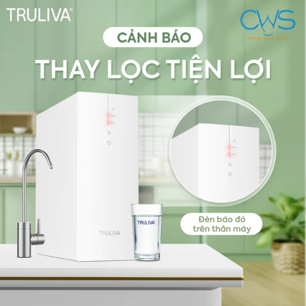 Sử dụng máy lọc nước Truliva UR3626 đơn giản hơn với cảnh báo thay lõi tiện lợi