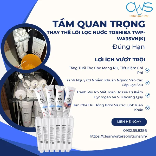 Tầm Quan Trọng Của Việc Thay Thế Lõi Lọc Nước Toshiba TWP-WA3SVN(K) Đúng Hạn