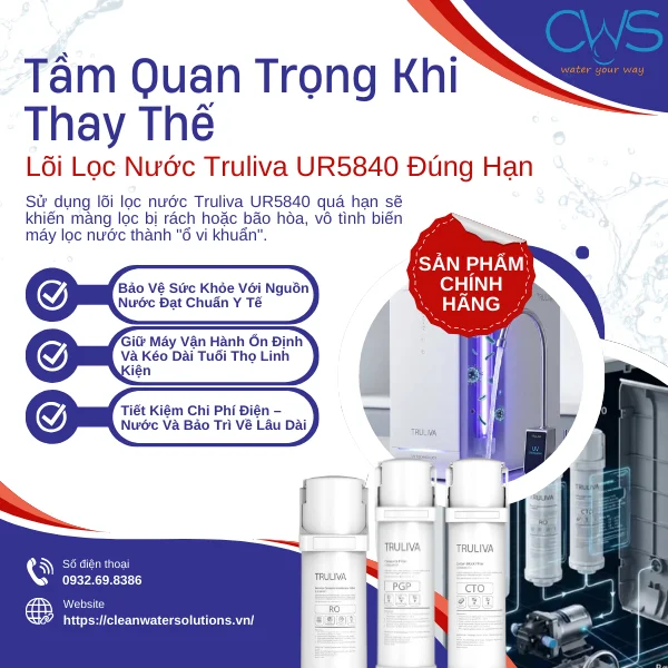 Tầm Quan Trọng Khi Thay Thế Lõi Lọc Nước Truliva UR5840 Đúng Hạn