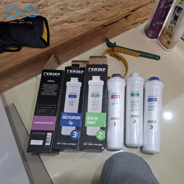 Thay lõi lọc nước Geyser Ecolux tại nhà khách hàng