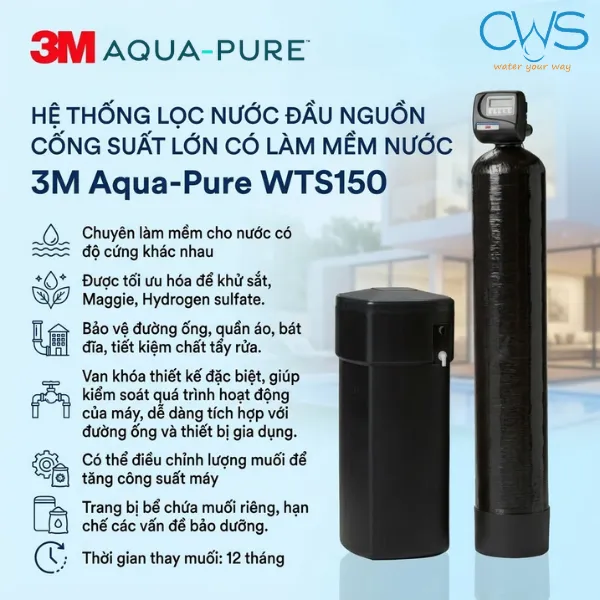 Thiết Bị Làm Mềm Nước 3M WTS150 – Giải Pháp Cho Nguồn Nước Cứng