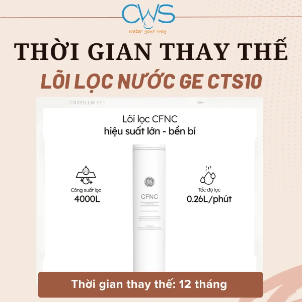 Thời Gian Thay Thế Lõi Lọc Nước GE CTS10