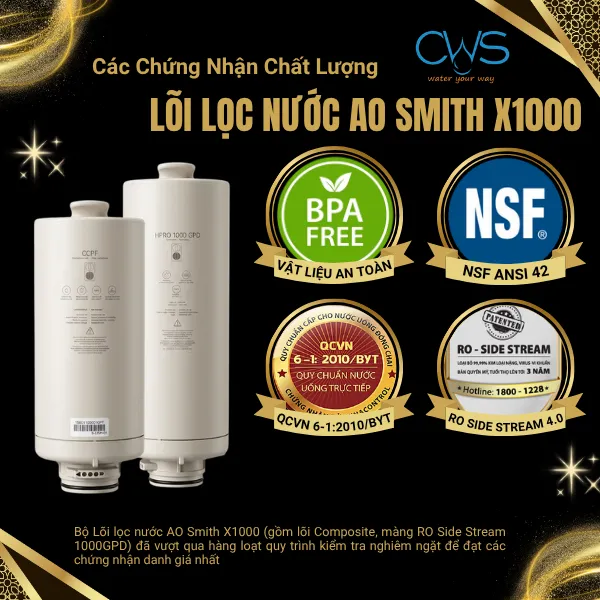 Tiêu Chuẩn Và Chứng Nhận Liên Quan Đến Chất Lượng Lõi Lọc Nước AO Smith X1000