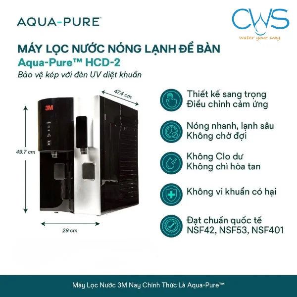 Tính năng của máy lọc nóng lạnh 3M Aqua-Pure HCD-2