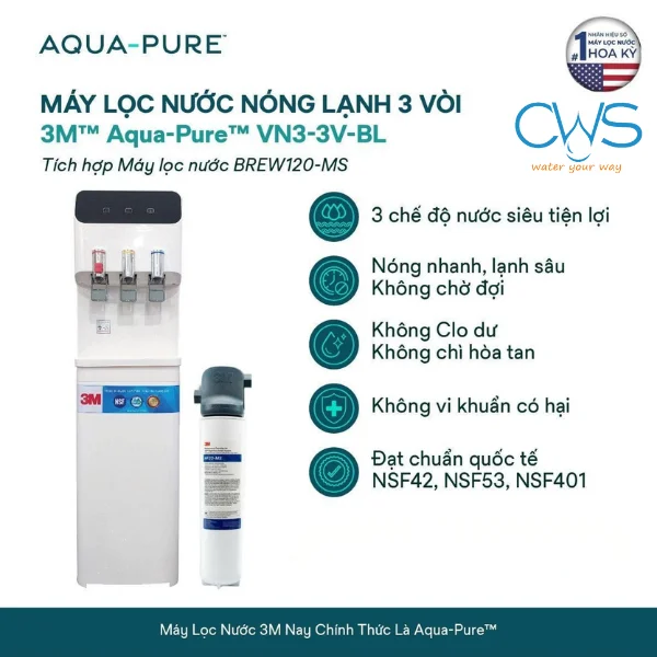 Tính năng của máy lọc nóng lạnh 3M Aqua-Pure VN-3V