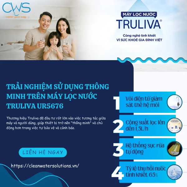 Trải Nghiệm Sử Dụng Thông Minh Trên Máy Lọc Nước Truliva UR5676