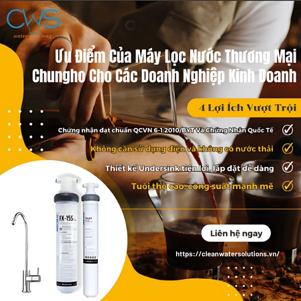Ưu điểm của máy lọc nước thương mại Chungho cho các doanh nghiệp kinh doanh