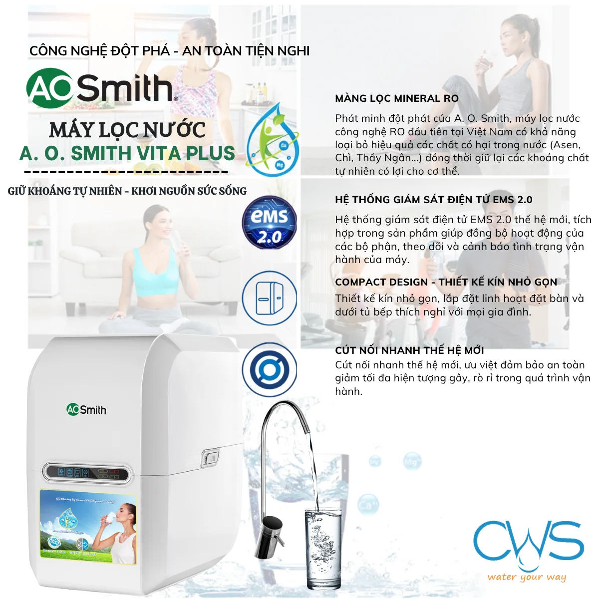 Ưu Điểm Và Các Tính Năng Trên Máy Lọc Nước AO Smith Vita Plus