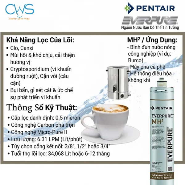 Vai Trò Của Lõi Lọc Nước Pentair Everpure MH2 Trong Hệ Thống Lọc Nước Công Nghiệp