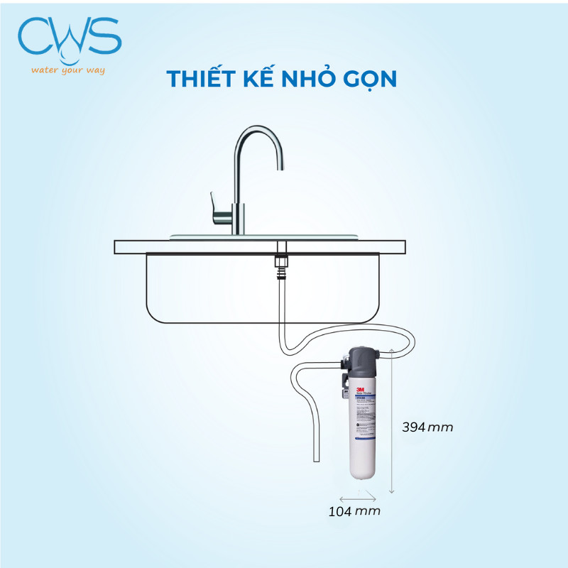 combo máy lọc nước 3M kèm vòi và lọc thô chính hãng 3M