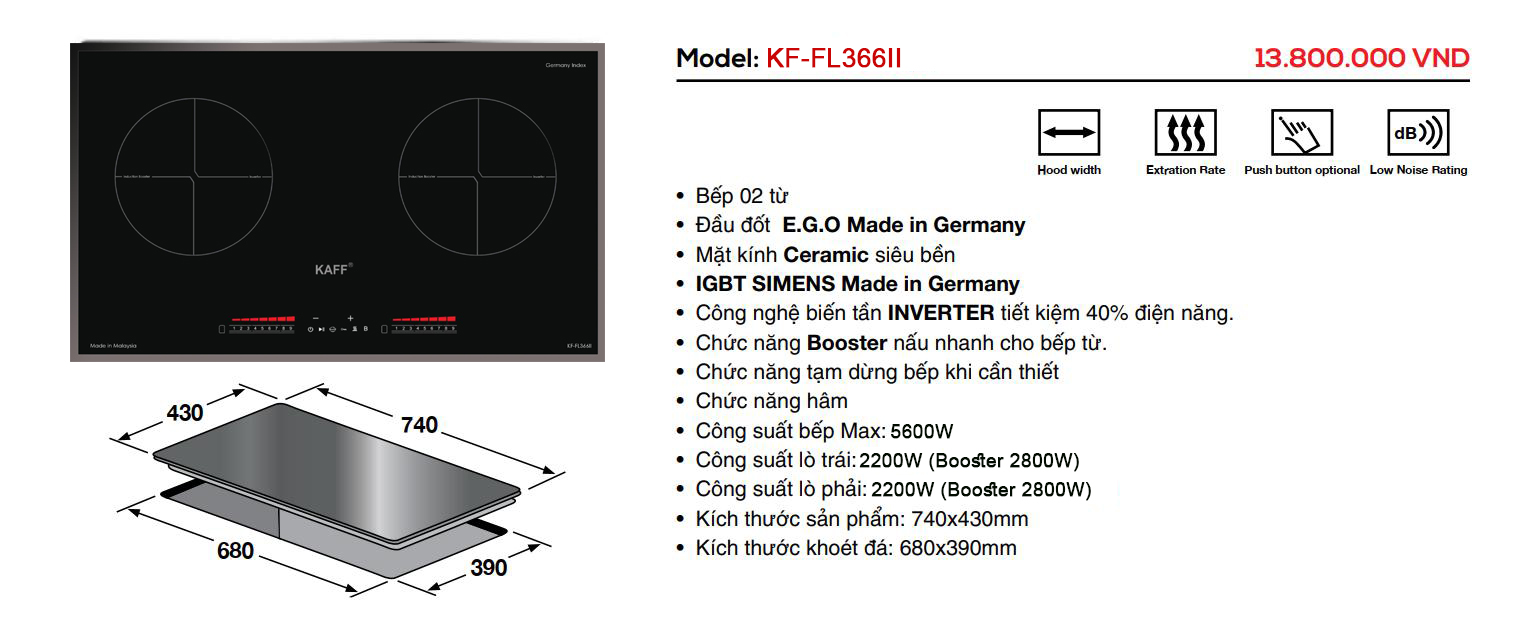 Bếp từ KAFF KF-FL366II new inverter