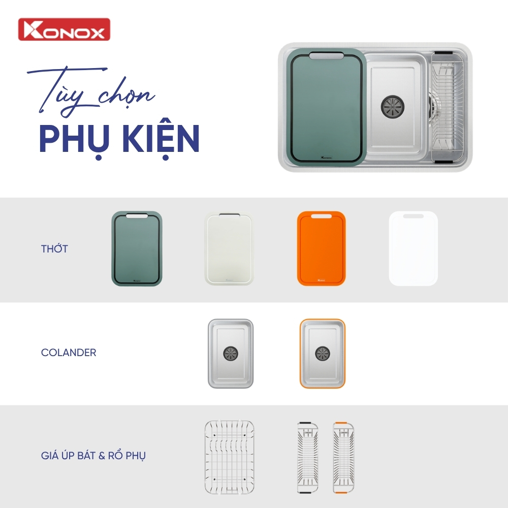 Chậu rửa Konox Tari Smart 7047PP (hạt Smart chống xước)