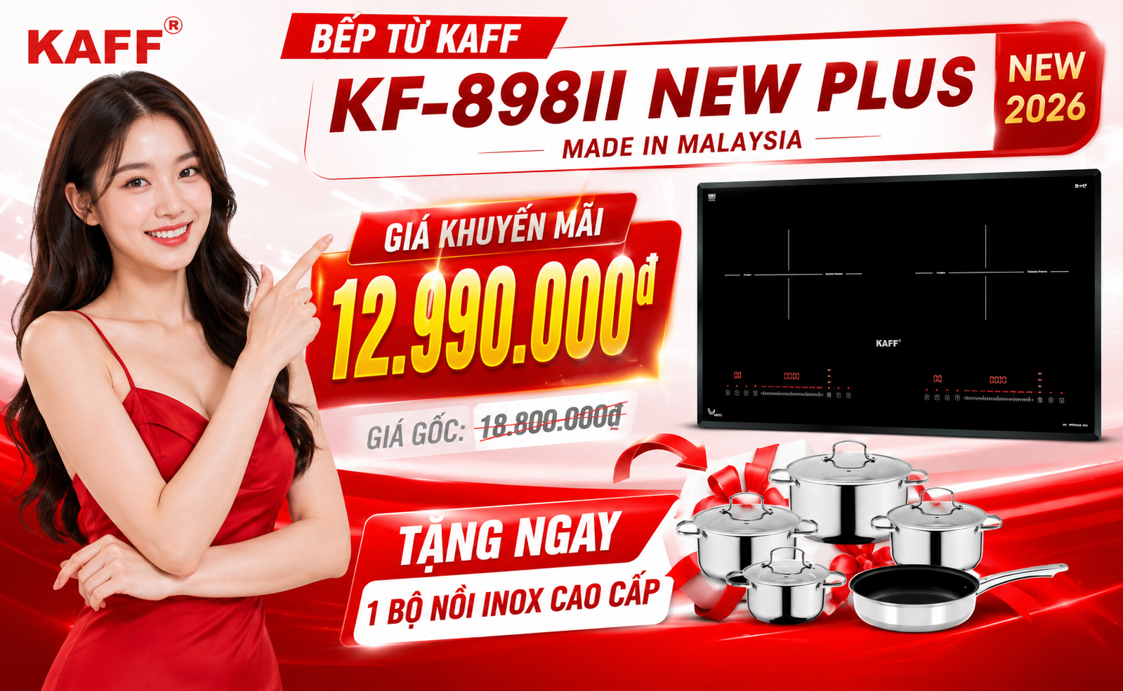 Bếp từ KAFF KF-898II New Plus (New 2026) - Made in Malaysia