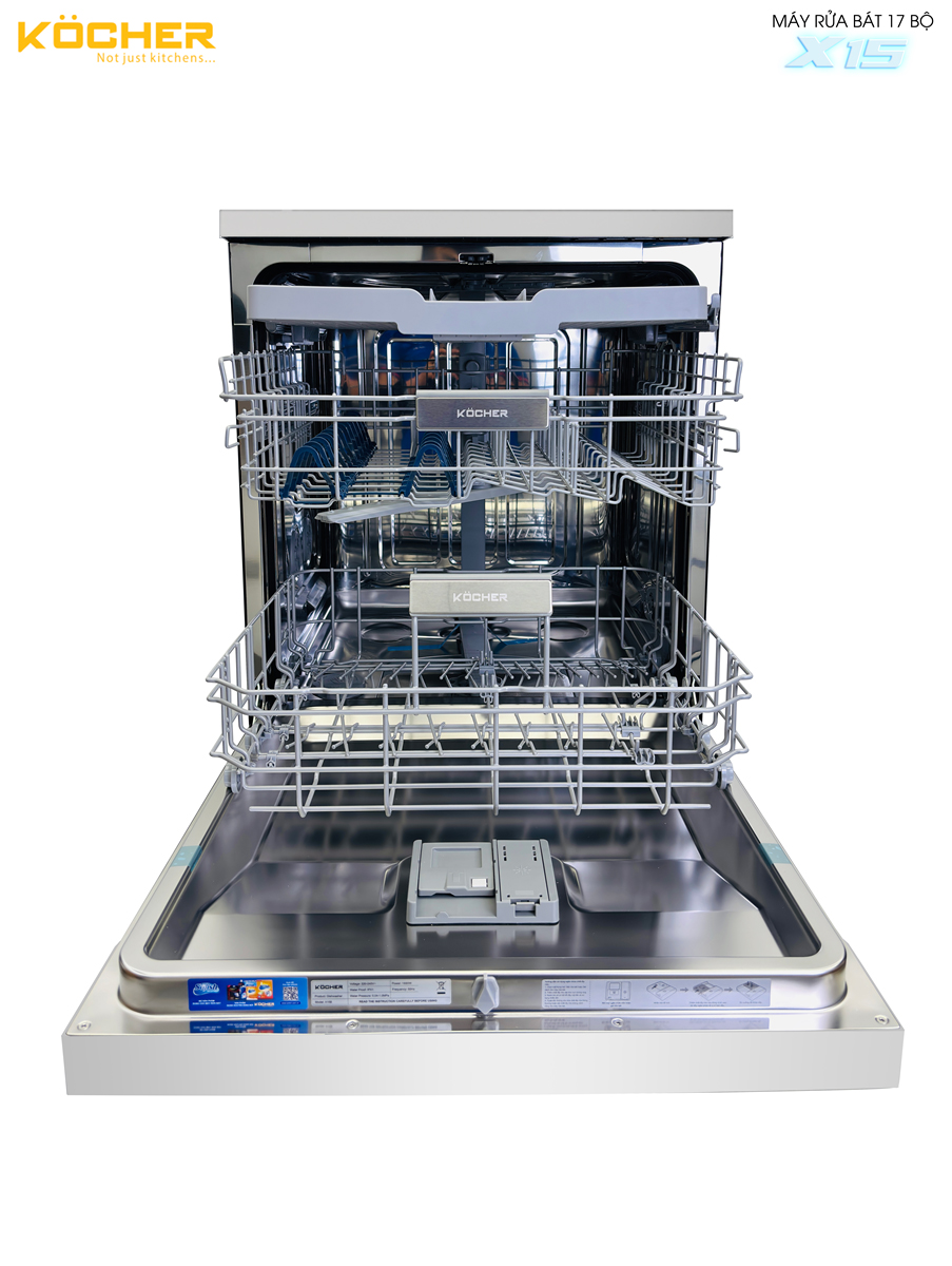 Máy rửa bát Kocher KDEU-X15S (Bạc)