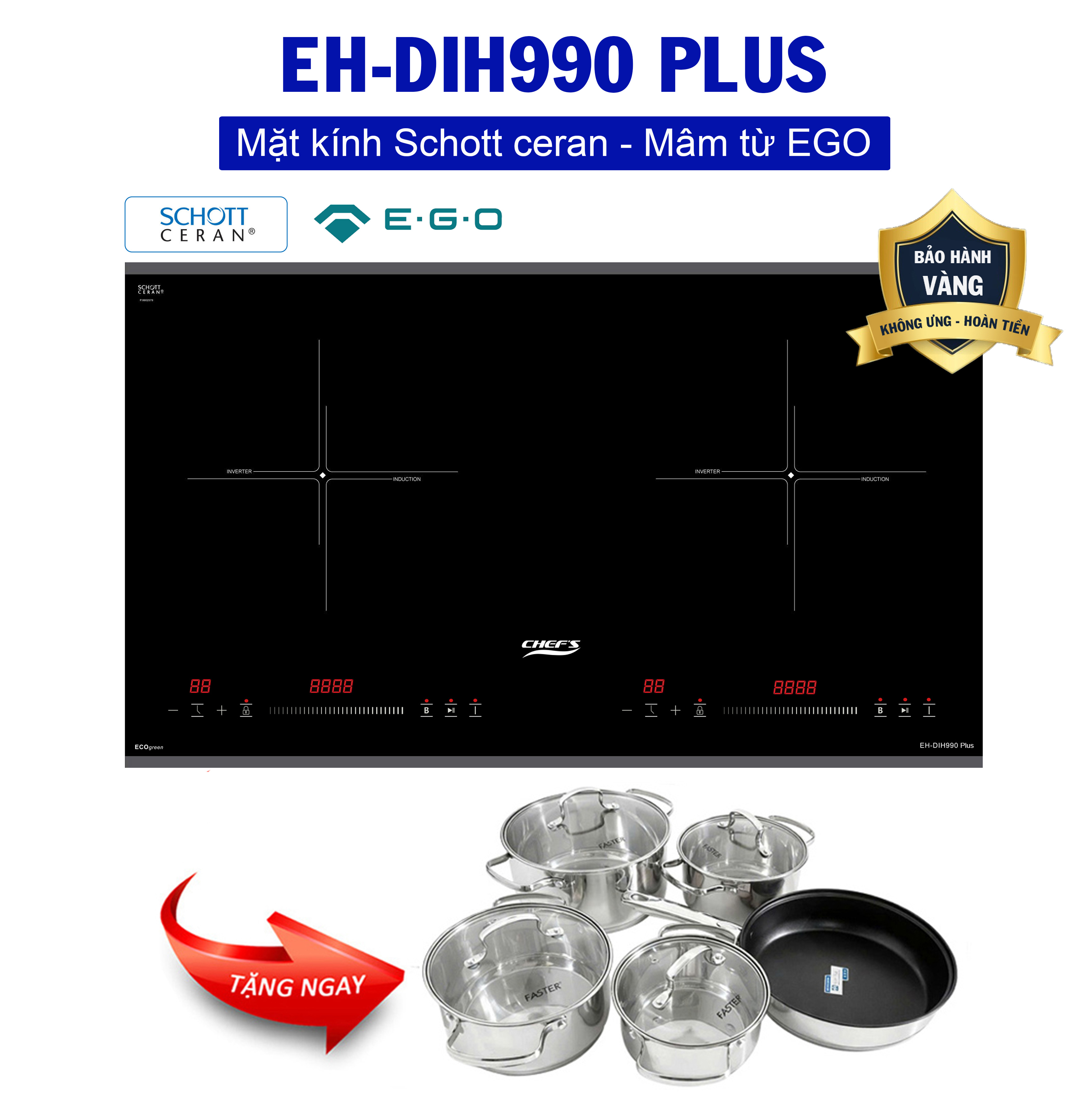 Bếp từ CHEFS EH-DIH990 PLUS - Mặt kính Schott Ceran Đức (2026)