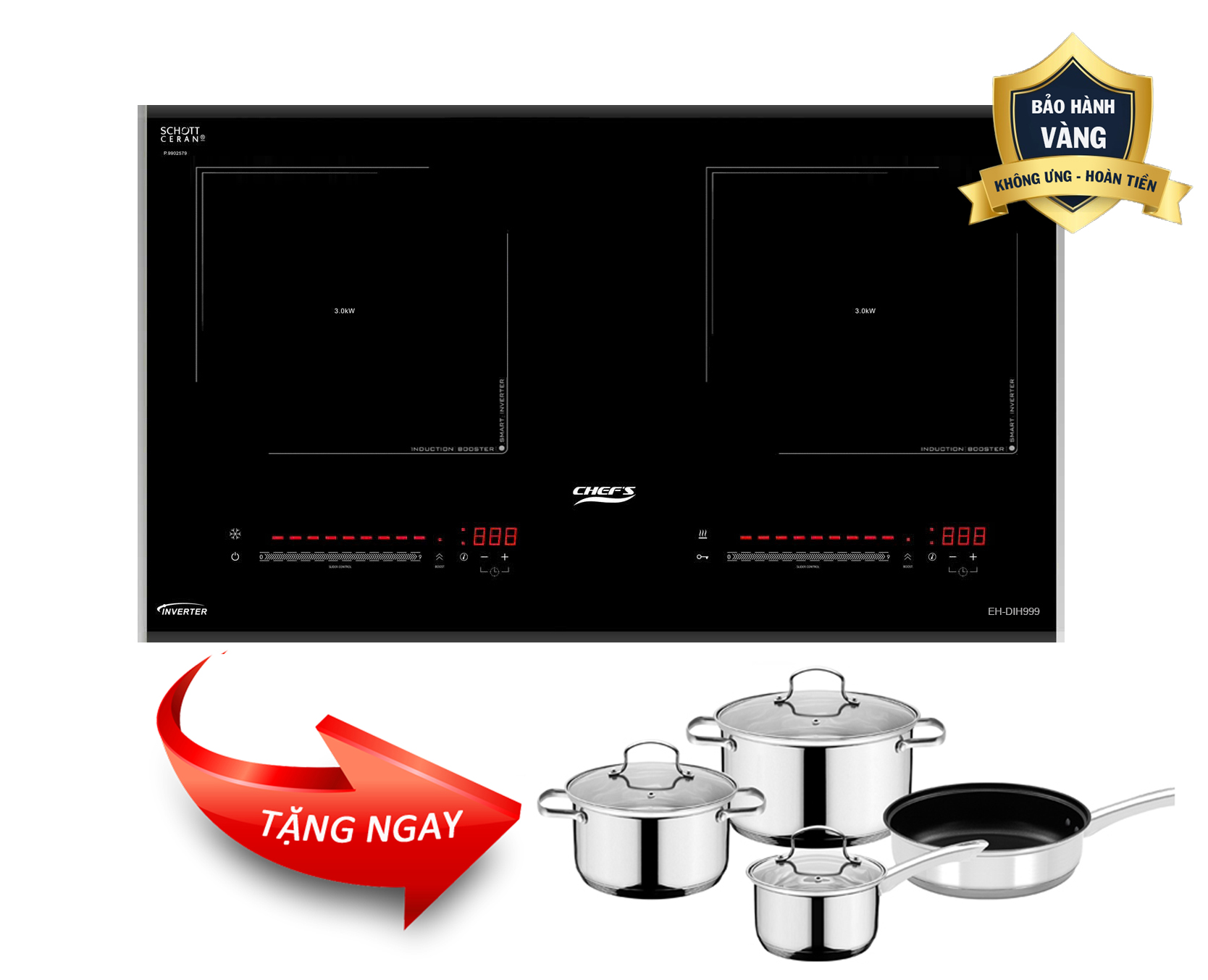 Bếp từ CHEFS EH-DIH999 - 100% Linh kiện EGO Đức (New 2025)