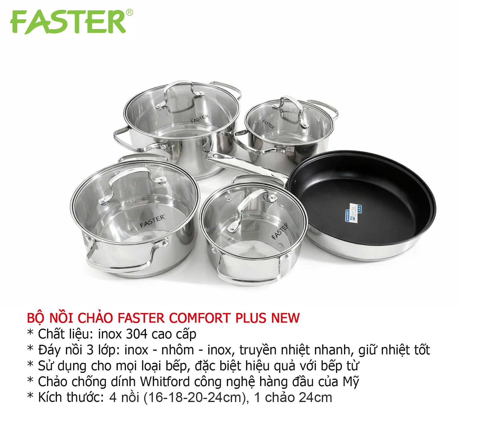Bộ nồi Faster Comfort Plus New