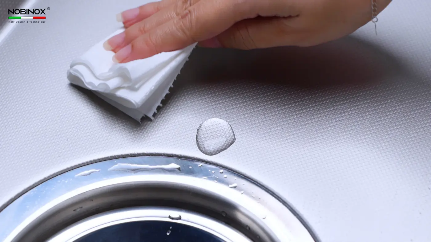 Chậu rửa Nobinox LIRA NJ560D (7650 bề mặt hạt linen)