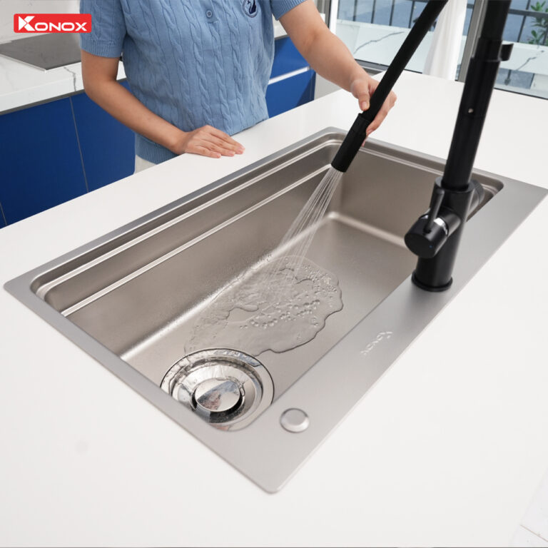 Chậu rửa Konox KN8048TS Dekor (Bề mặt hạt chống xước)