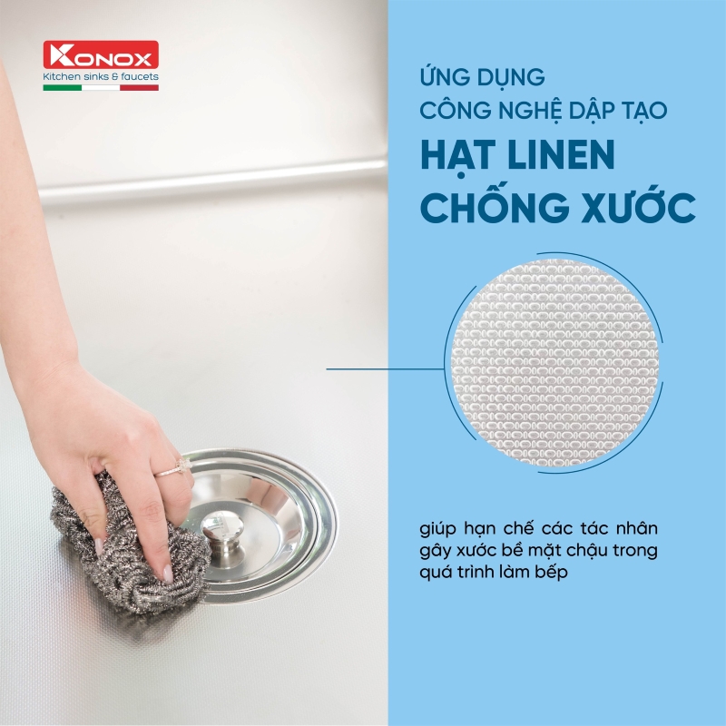 Chậu rửa Konox KN8248SO Dekor (Bề mặt hạt chống xước)