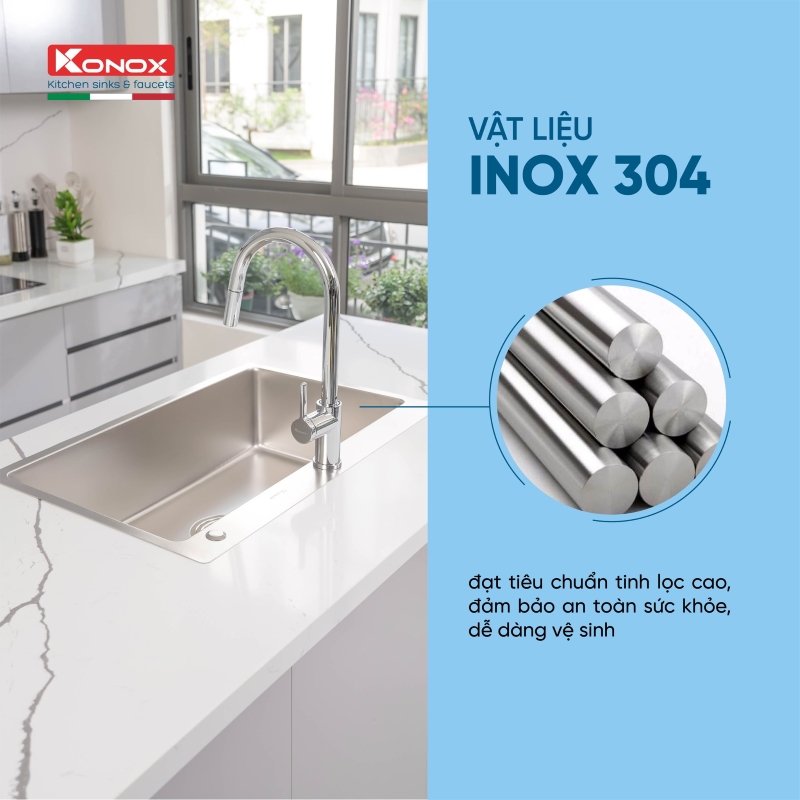 Chậu rửa Konox KN8248SO Dekor (Bề mặt hạt chống xước)