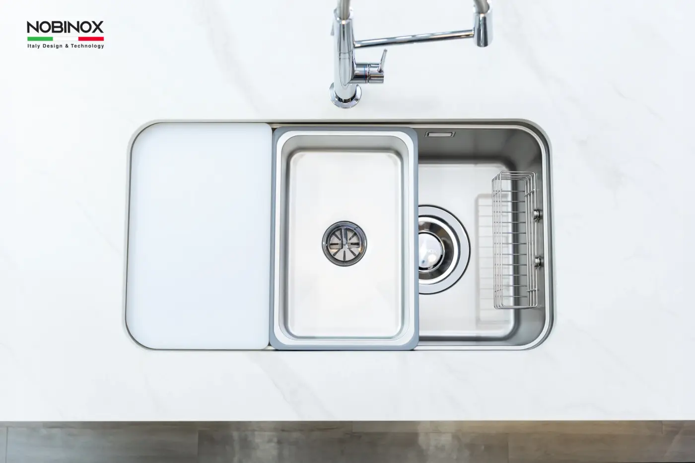 Chậu rửa Nobinox NOVA A282M (8246 vân siêu mịn)