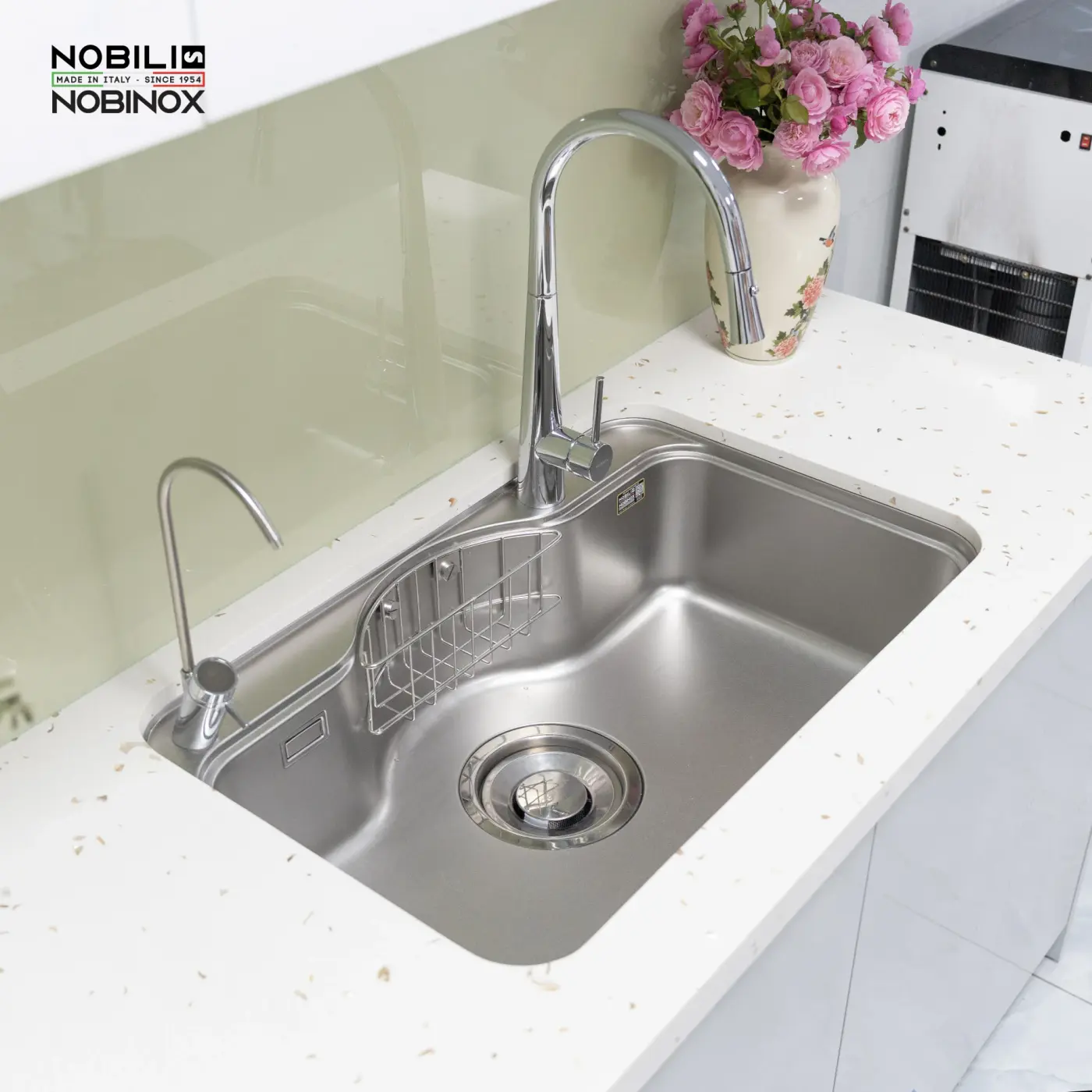 Chậu rửa Nobinox ROSA NN975D (7850 bề mặt vân siêu mịn)