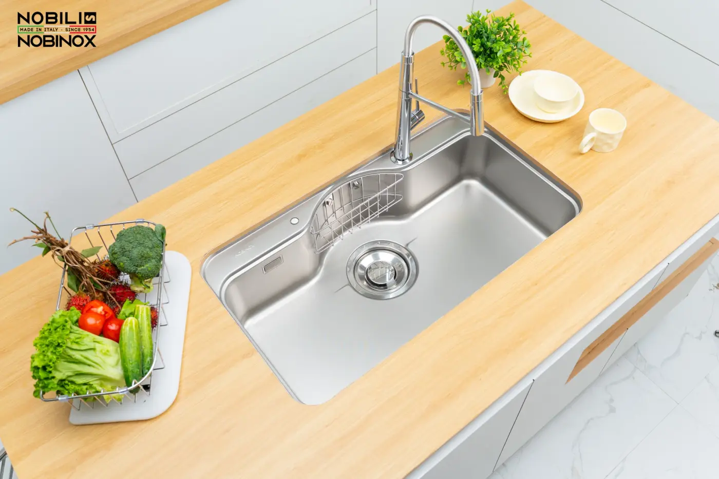 Chậu rửa Nobinox ROSA NN995D (8850 bề mặt vân siêu mịn)