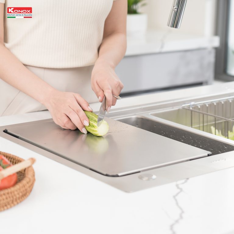 Chậu rửa Konox KN8651TD Dekor (Bề mặt hạt chống xước)