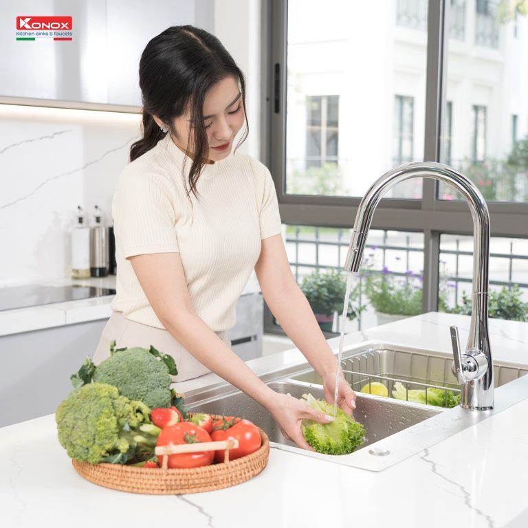 Chậu rửa Konox KN8651TD Dekor (Bề mặt hạt chống xước)