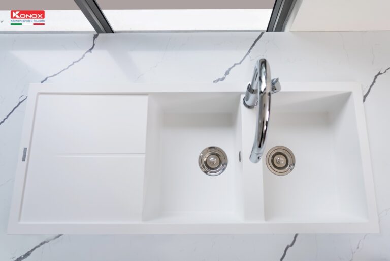 Chậu rửa Konox Livello Smart 1160 - White Silver (Chậu đá Granite)