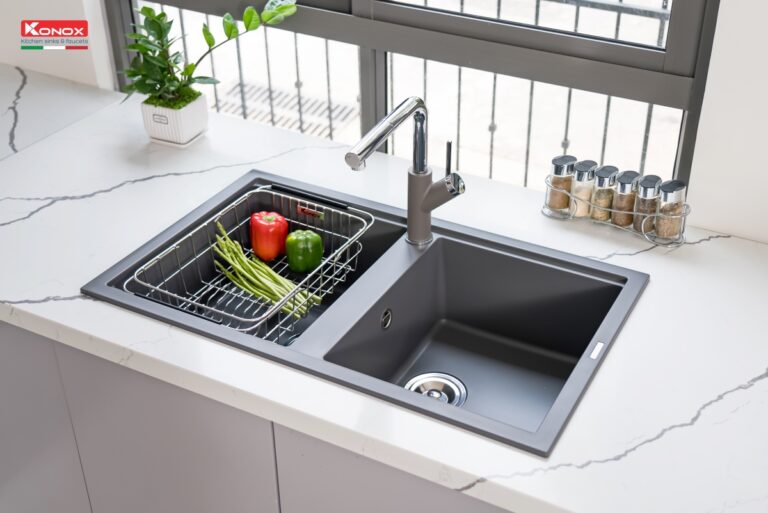 Chậu rửa Konox Phoenix Smart 860 Grey (Chậu đá Granite)