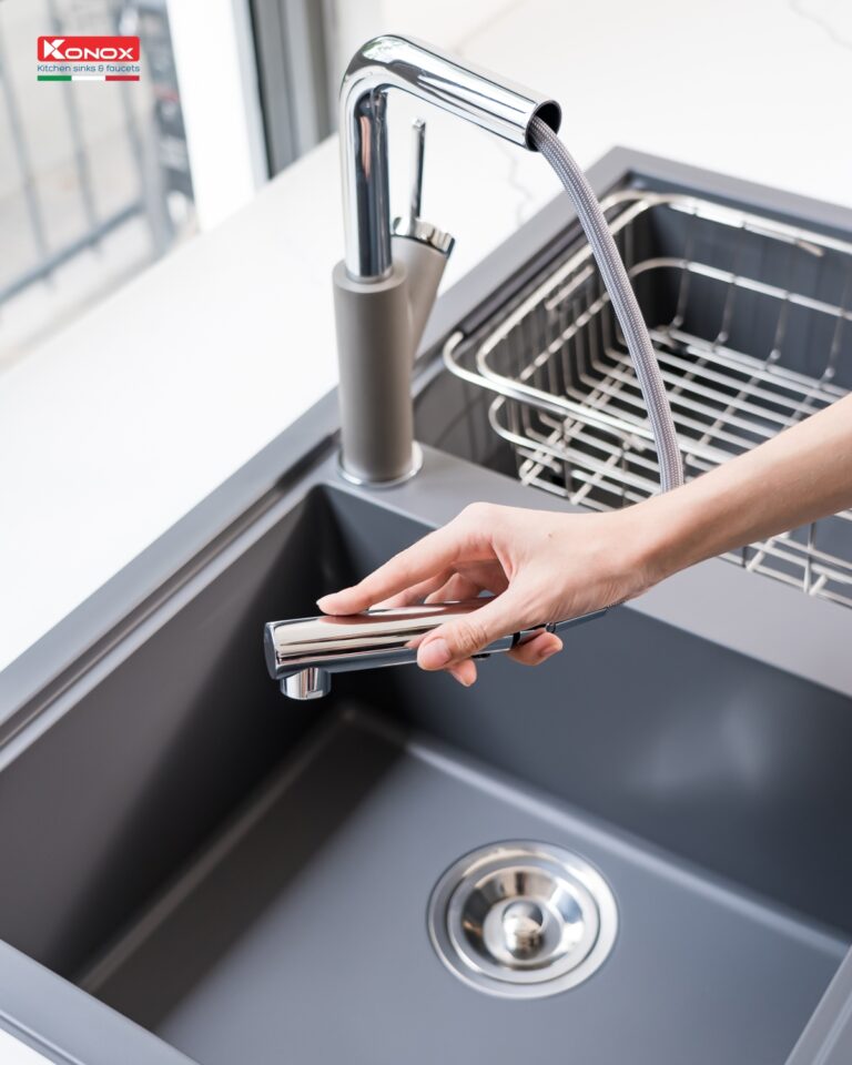 Chậu rửa Konox Phoenix Smart 860 Grey (Chậu đá Granite)