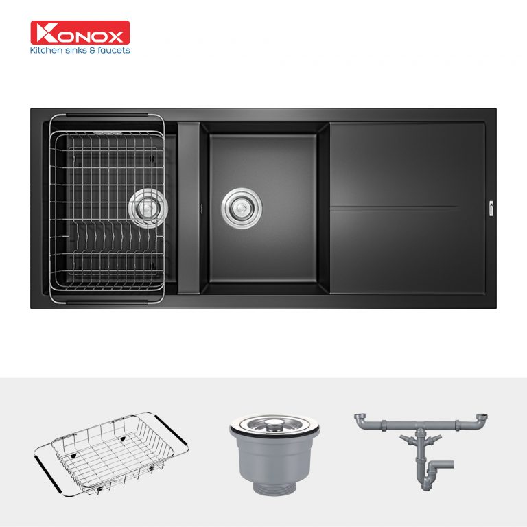 Chậu rửa Konox Livello Smart 1160 - Black (Chậu đá Granite)