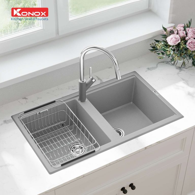 Chậu rửa Konox Phoenix Smart 860 Grey (Chậu đá Granite)