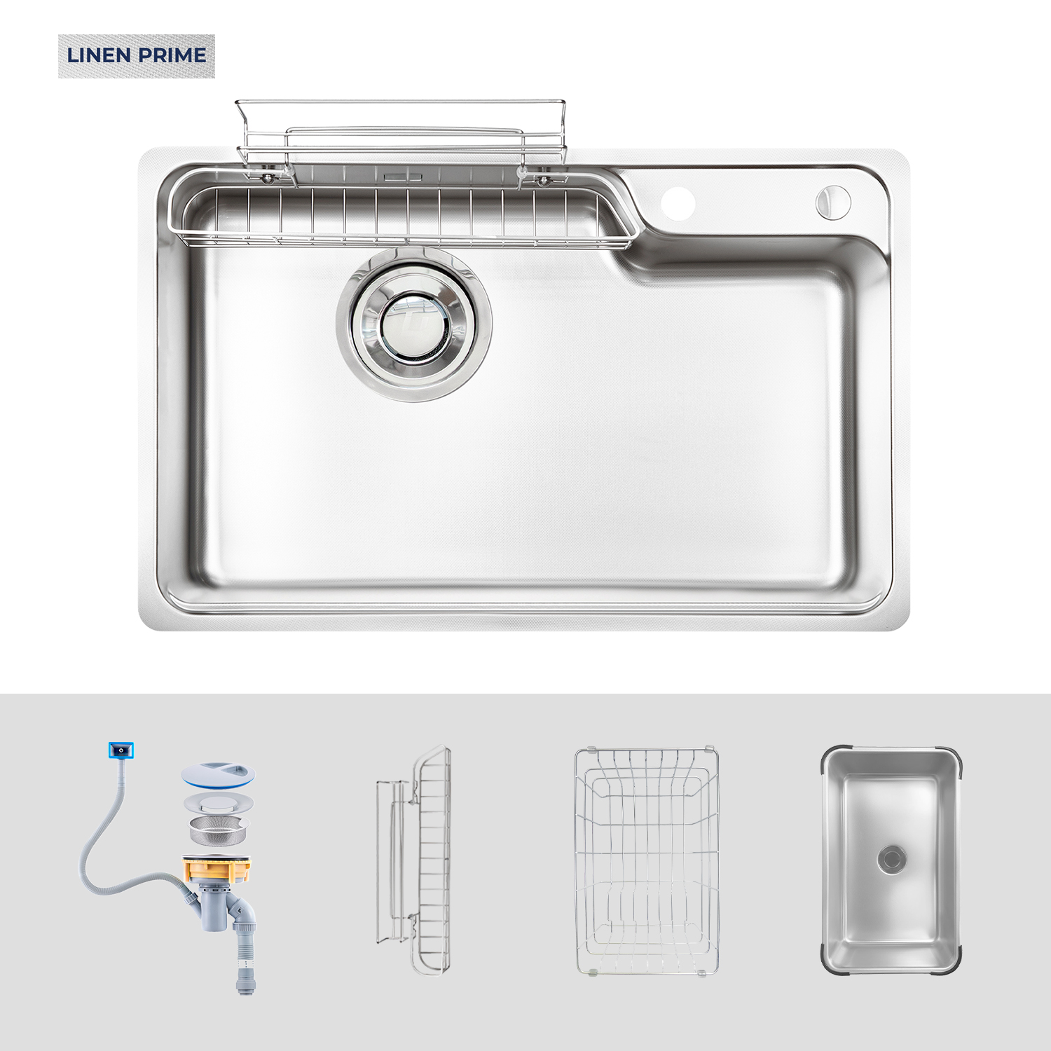 Chậu rửa Kluger KH8050FSP PRIME (bề mặt linen Prime) (Tặng vòi rửa Kluger)