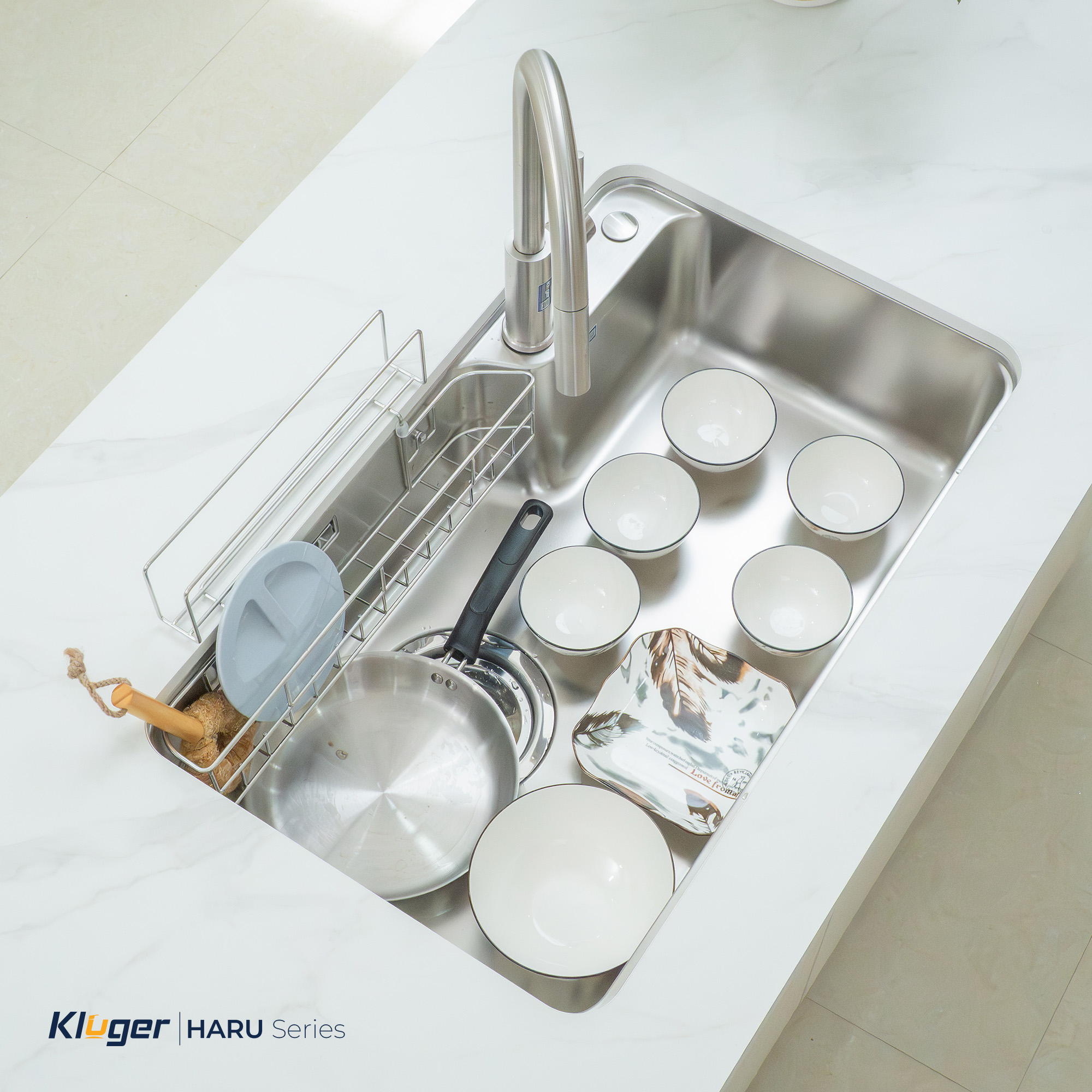 Chậu rửa Kluger KH8050ST Plus (bề mặt Satin) (Tặng vòi rửa Kluger)