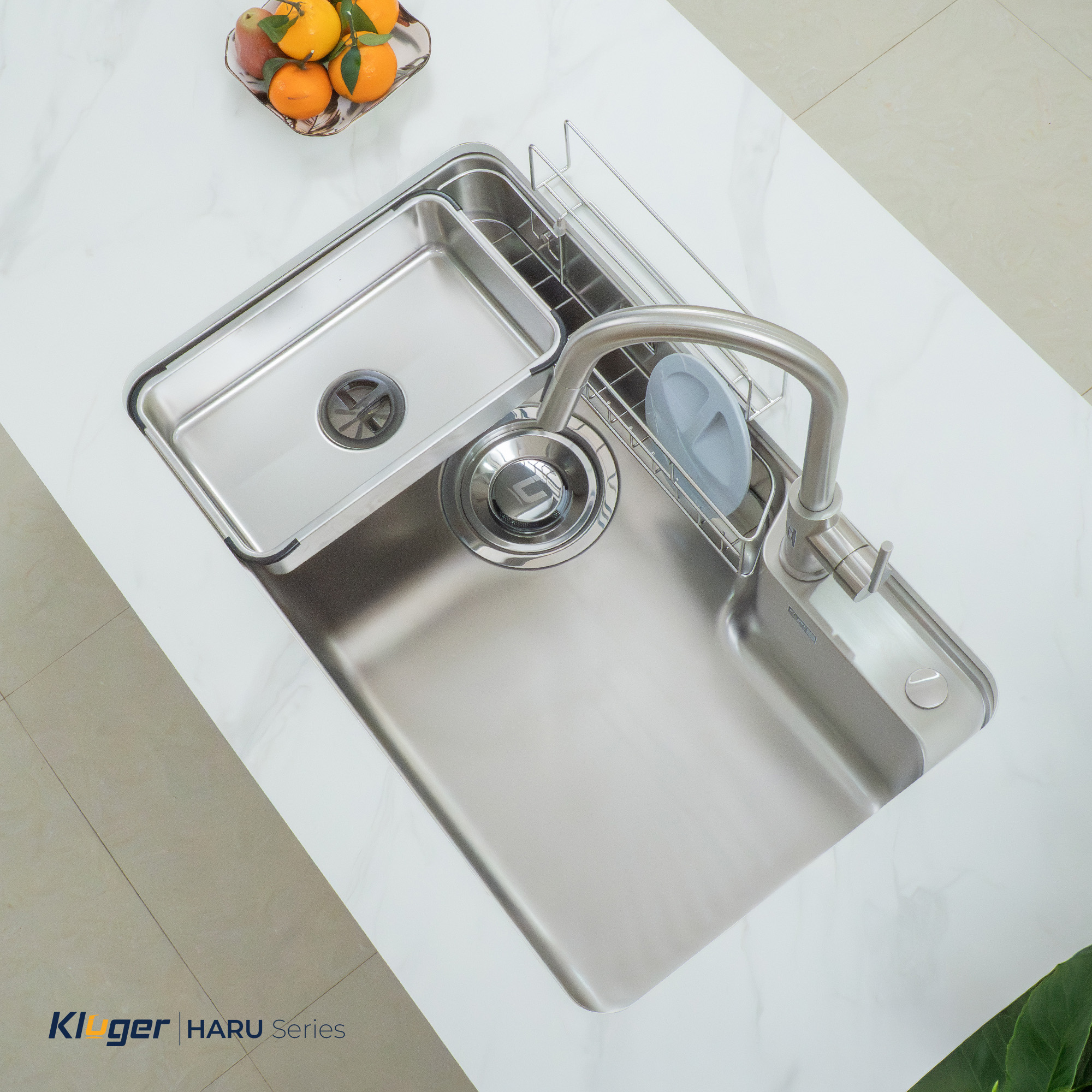 Chậu rửa Kluger KH8050ST Plus (bề mặt Satin) (Tặng vòi rửa Kluger)