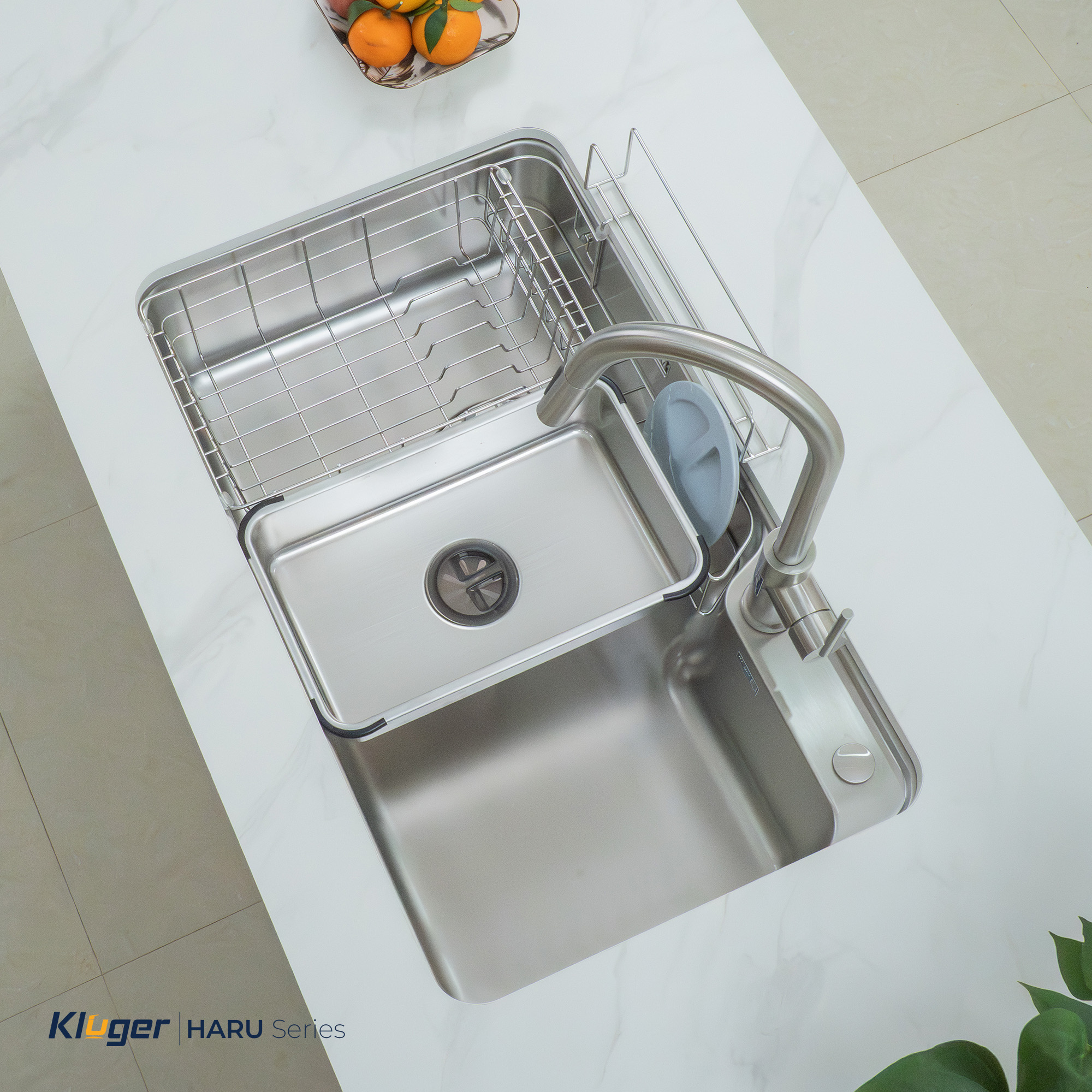 Chậu rửa Kluger KH8050ST Plus (bề mặt Satin) (Tặng vòi rửa Kluger)