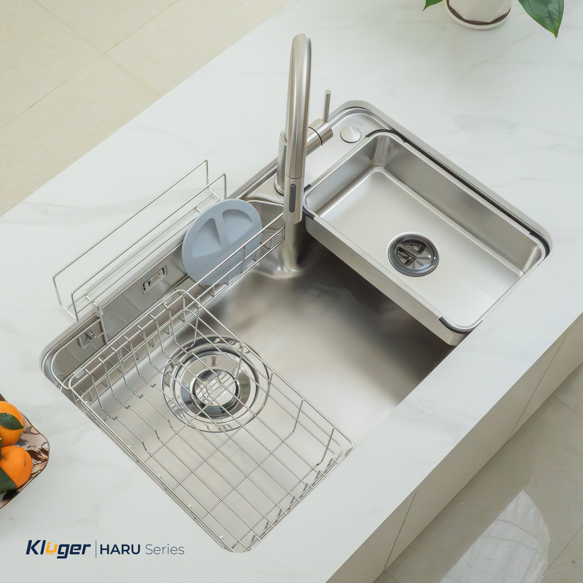 Chậu rửa Kluger KH8050ST Plus (bề mặt Satin) (Tặng vòi rửa Kluger)