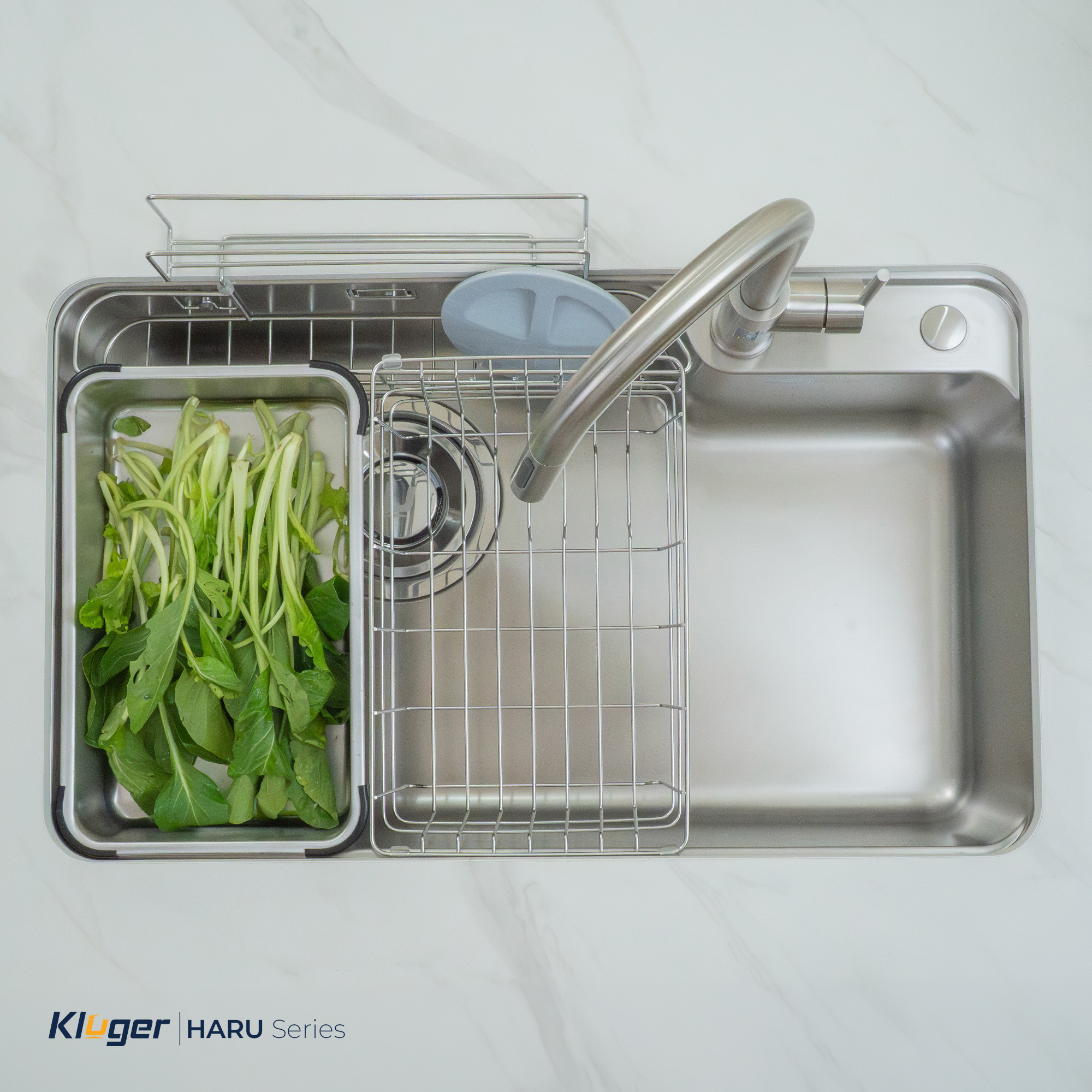 Chậu rửa Kluger KH8050ST Plus (bề mặt Satin) (Tặng vòi rửa Kluger)