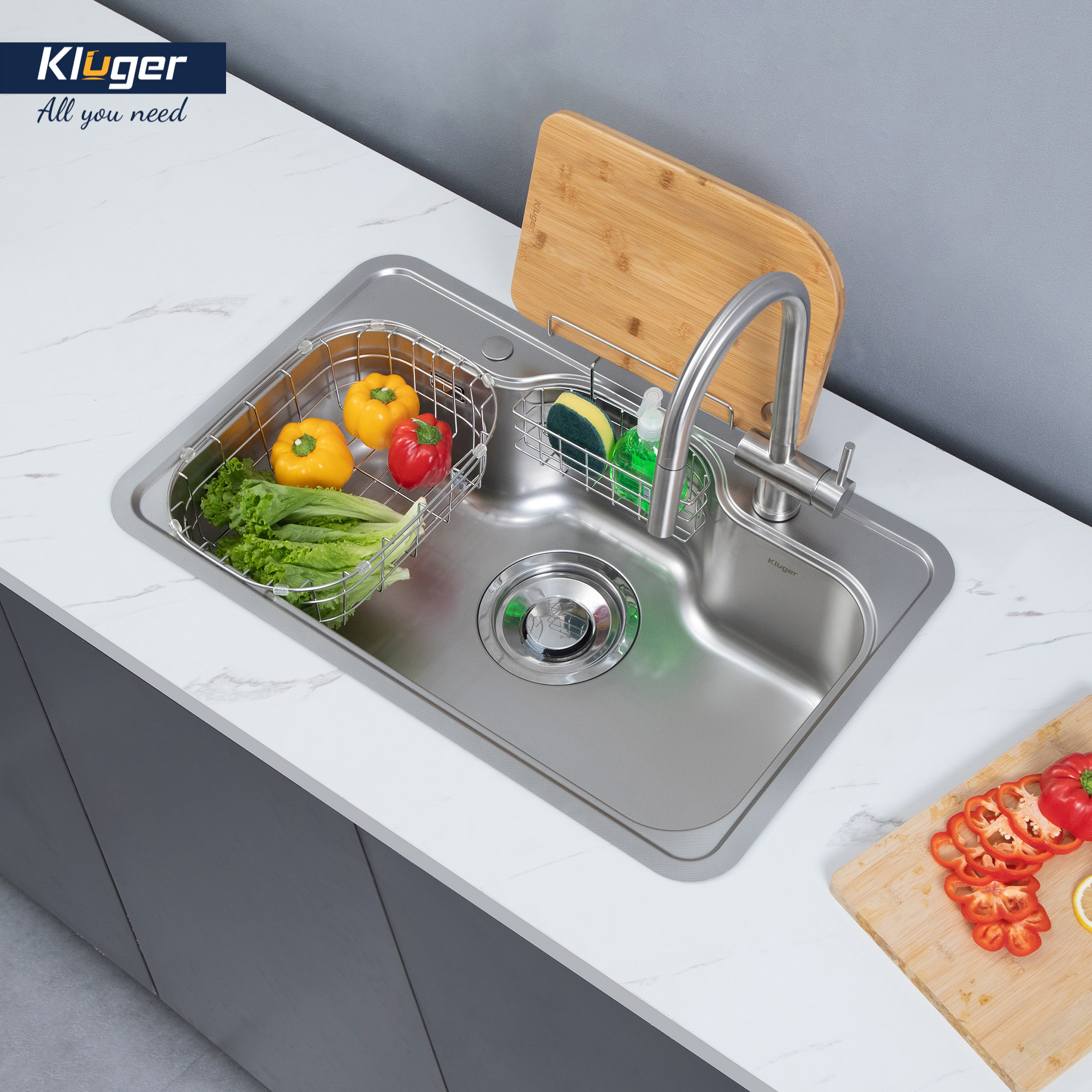 Chậu rửa Kluger KT8050SL Plus (Tặng vòi rửa Kluger)