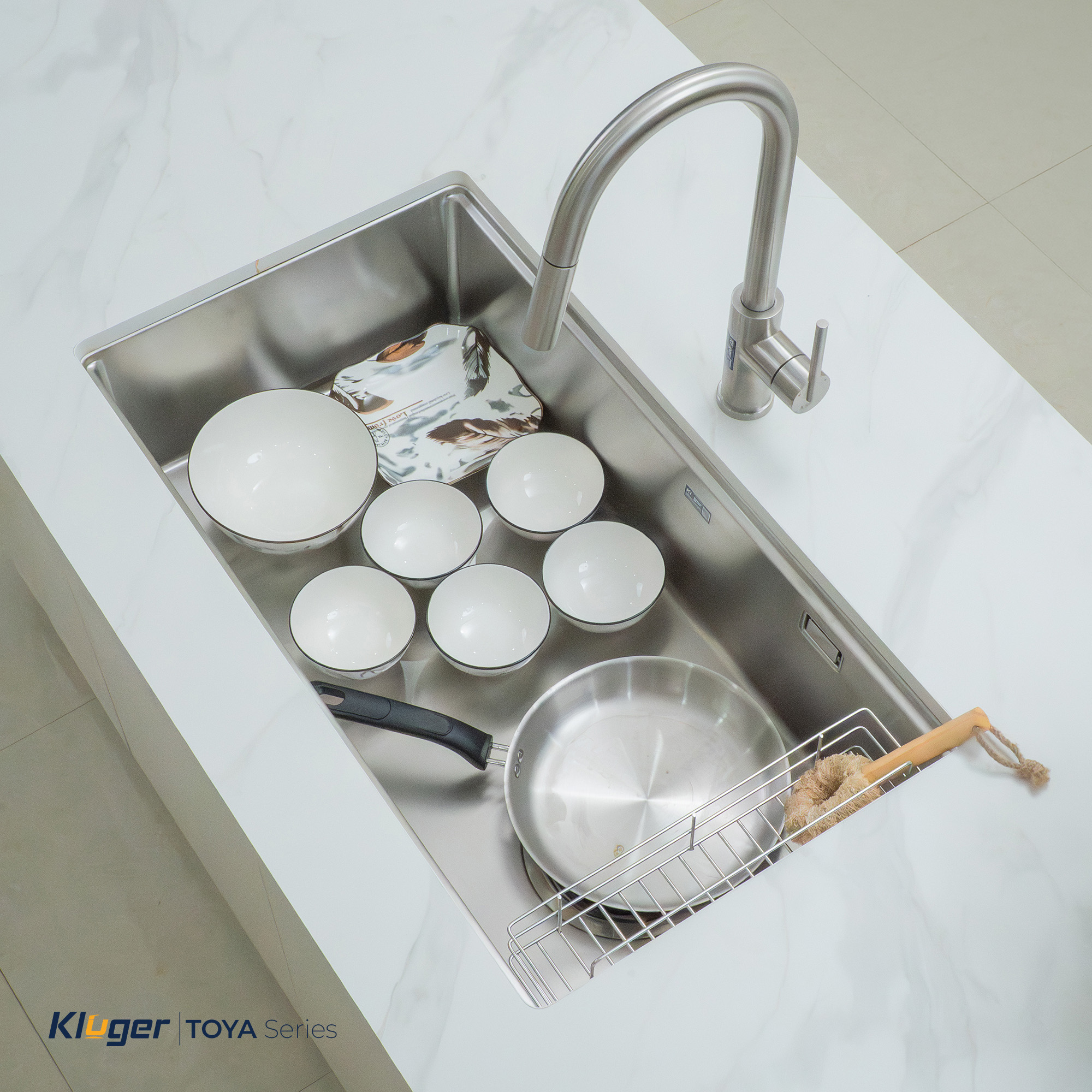 Chậu rửa Kluger KY8045ST Plus (Bề mặt Satin) (Tặng vòi rửa Kluger)