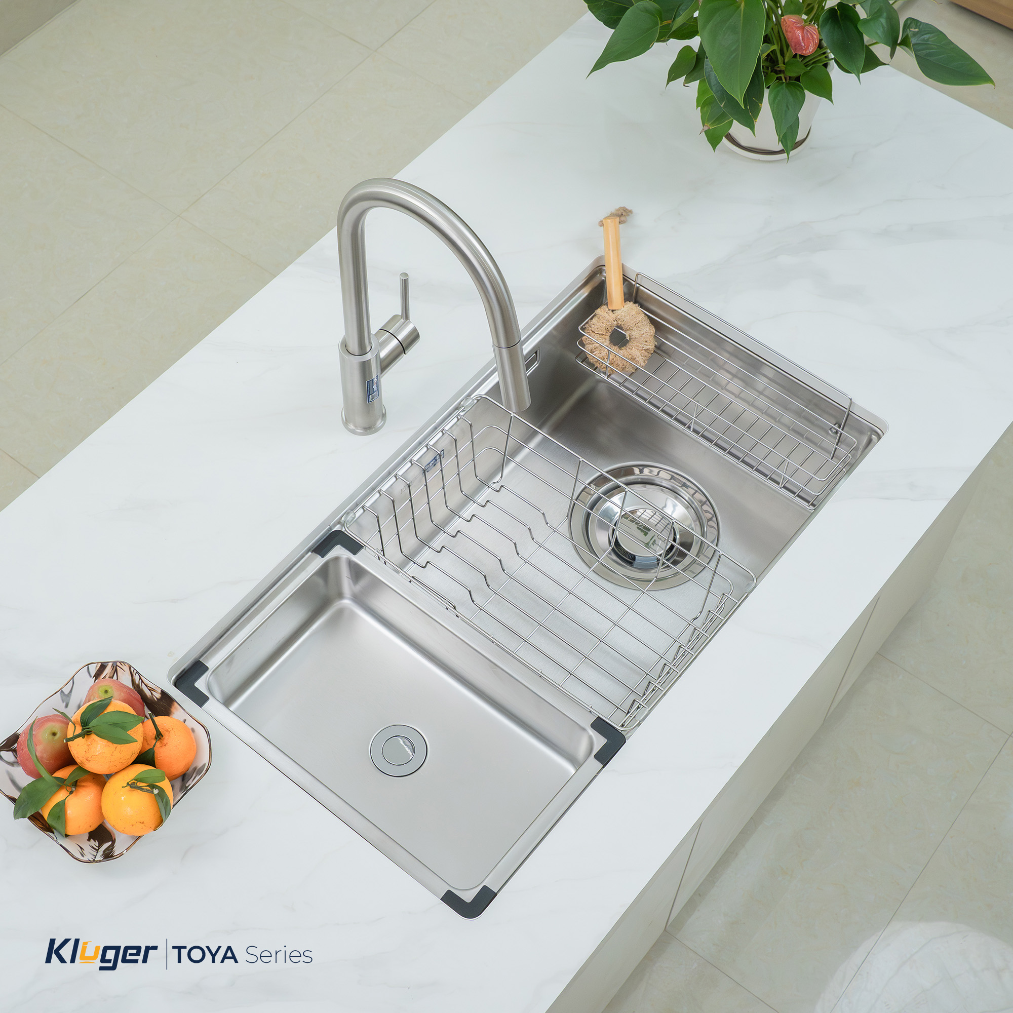 Chậu rửa Kluger KY8045ST Plus (Bề mặt Satin) (Tặng vòi rửa Kluger)