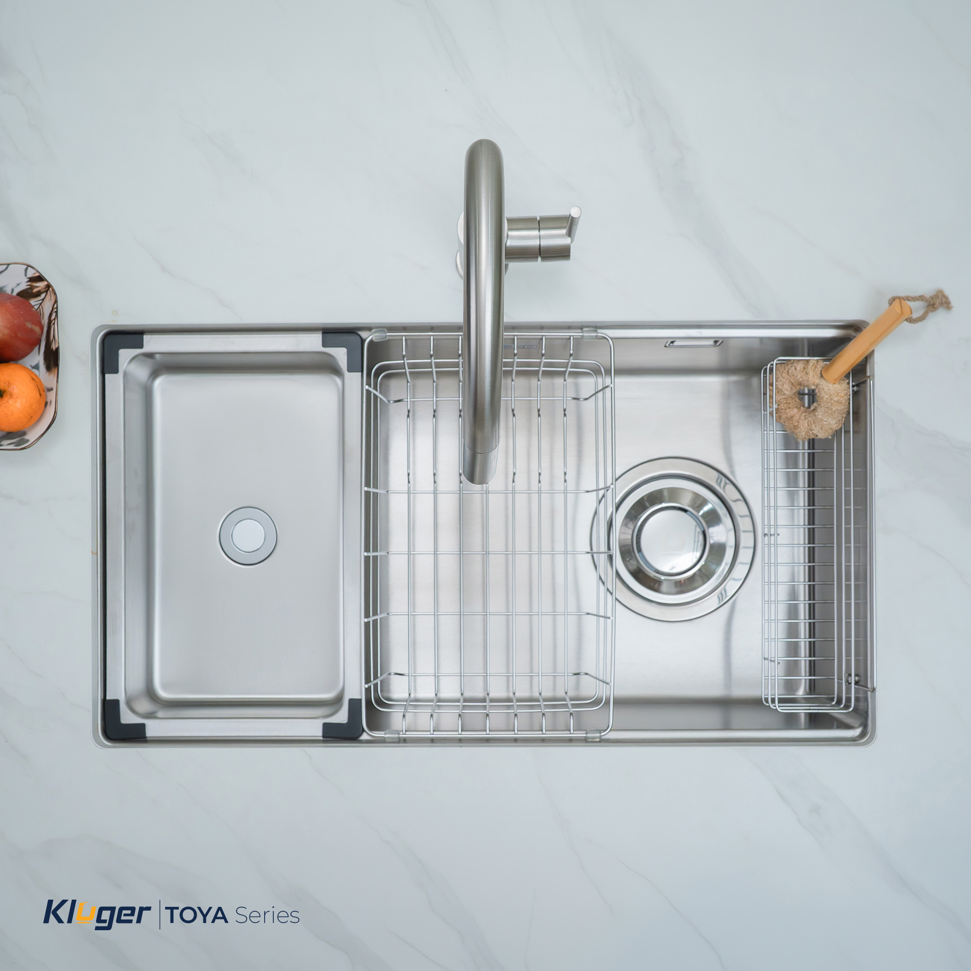 Chậu rửa Kluger KY8045ST Plus (Bề mặt Satin) (Tặng vòi rửa Kluger)