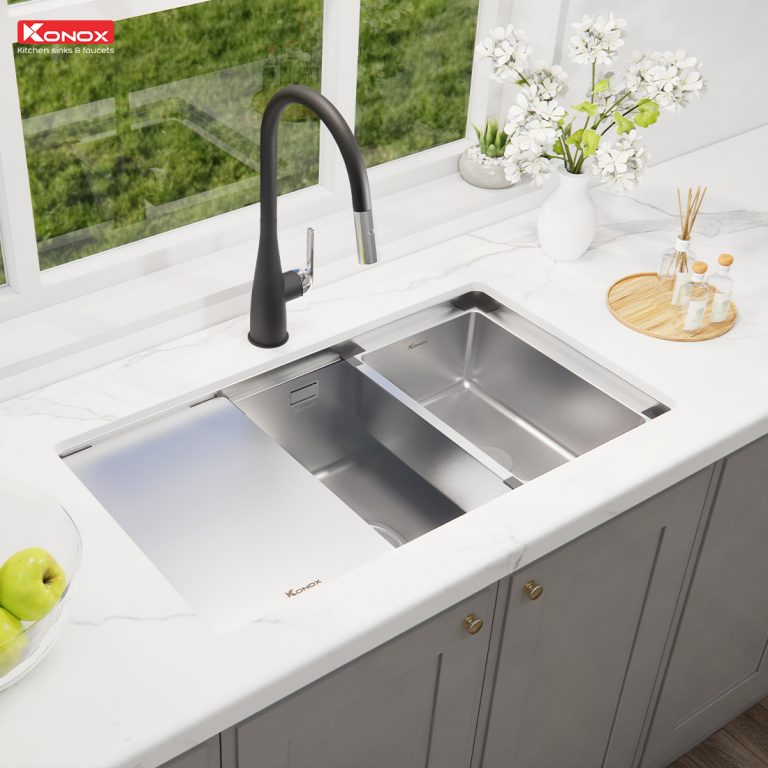 Chậu rửa Konox KN8146SU Dekor (Bề mặt hạt chống xước)