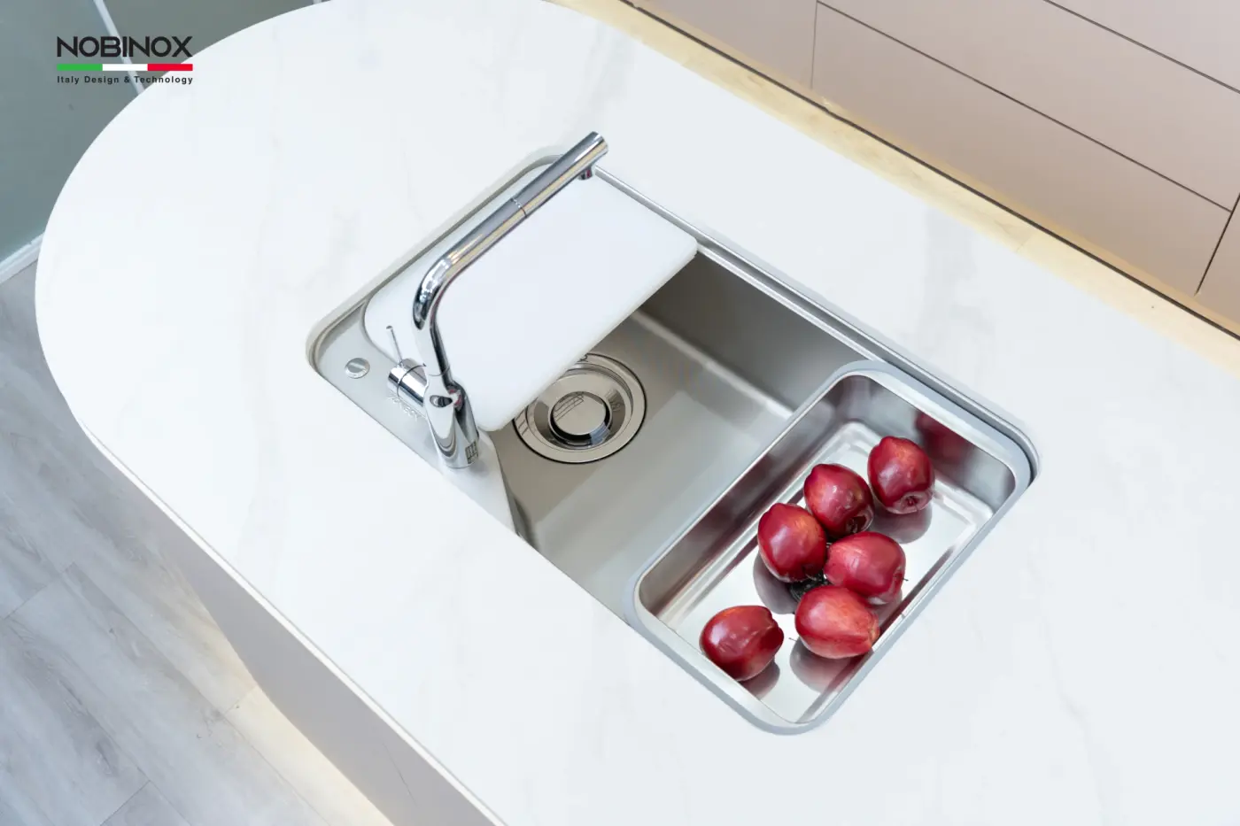 Chậu rửa Nobinox NOVA A182 (8250 bề mặt vân siêu mịn)
