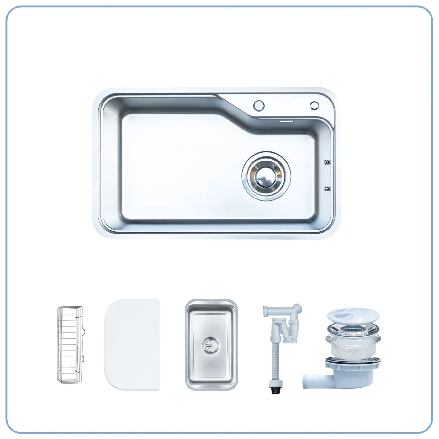Chậu rửa Nobinox NOVA A182 (8250 bề mặt vân siêu mịn)