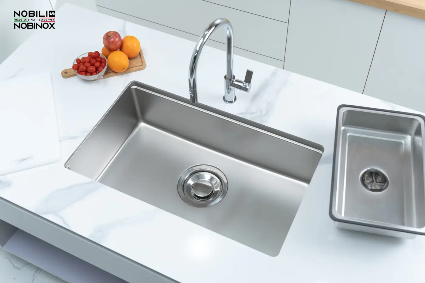 Chậu rửa Nobinox ROSA NN974DT (8048 bề mặt vân siêu mịn)